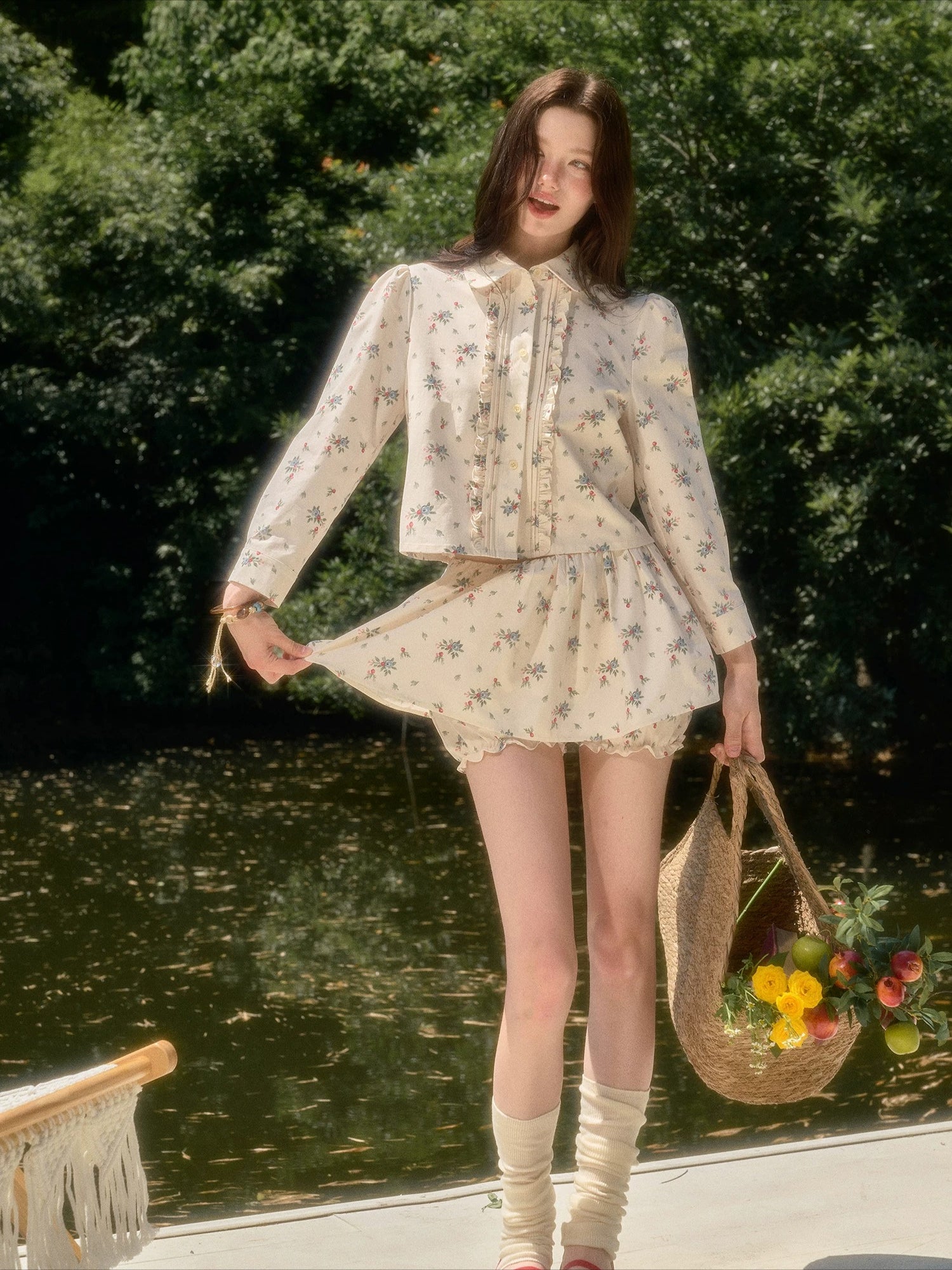 Mediterranean Floral Skort Set