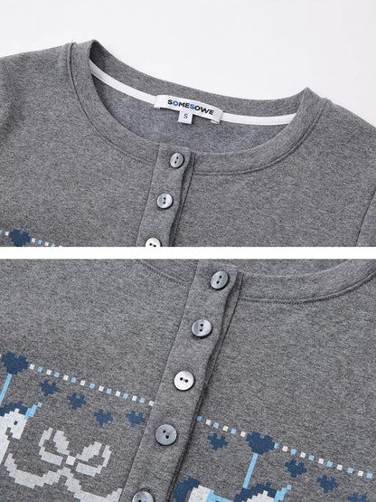 Carousel Print Plush Top