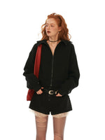 Structured Zip Knit Cropped Jacket