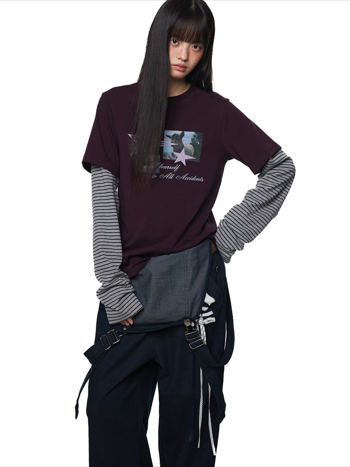 Layered Graphic Stripe Tee