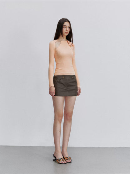 Leather A Line Skirt