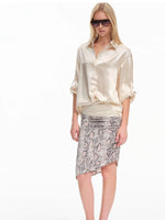 Snake Print Asymmetric Pencil Skirt