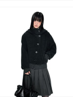 Hooded Wool Blend Jacket