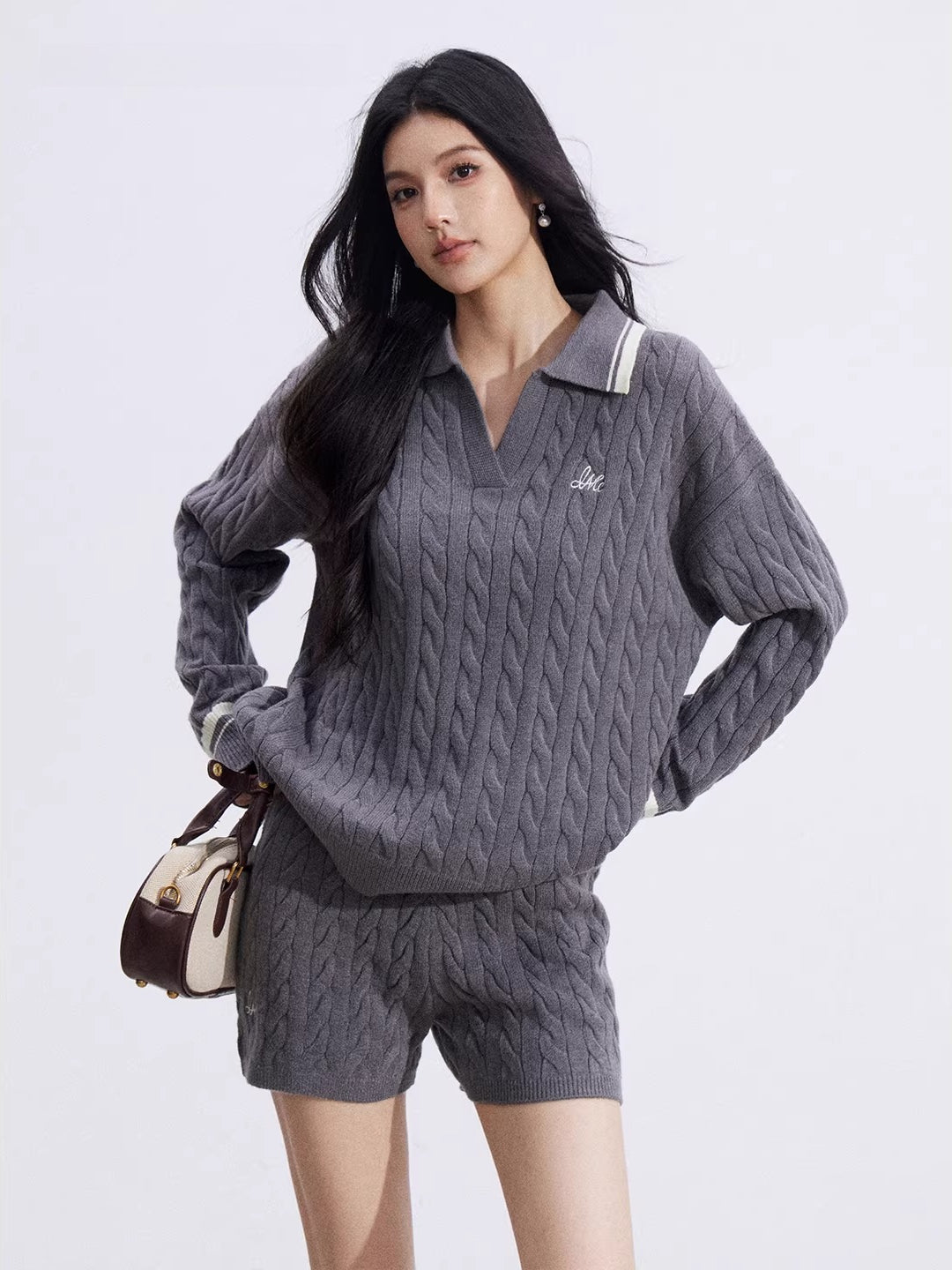 Colorblock Knit Polo &amp; Shorts Set