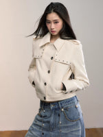 Off-White Studded Decorative Cropped Jacket