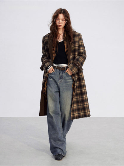 Plaid Wool Overcoat