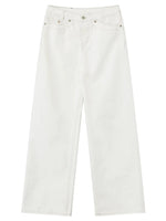 White Mid-Rise Straight Jeans