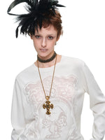 Burnout Knit Crewneck Sweater