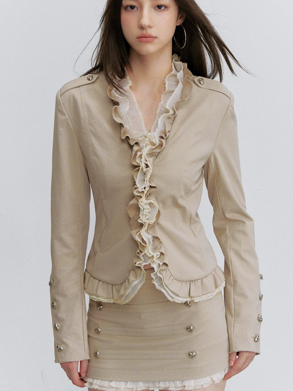 Ruffle Trim Jacket
