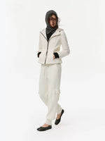 Knit Panel Hooded Down Jacket