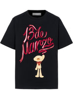 Checkered Ribbon Logo Cotton Short-sleeve T-shirt