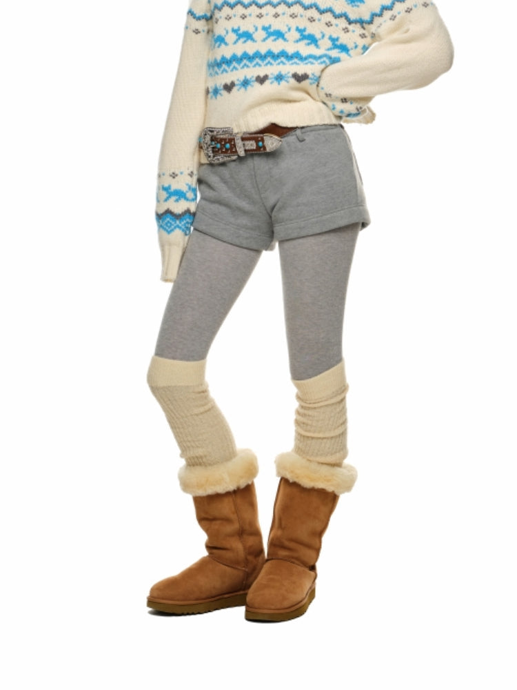 Fleece-Lined Short Sweatpants