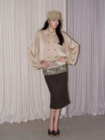 Satin Batwing Sleeve Top