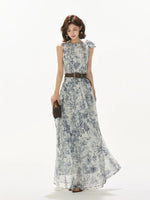 Forest Print Chiffon Dress