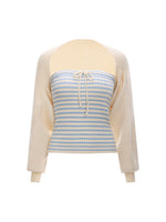Striped Bandeau Cardigan Set