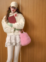 Cream White Peter Pan PU Jacket