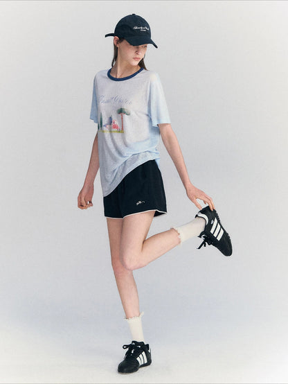 Contrast Print Tee