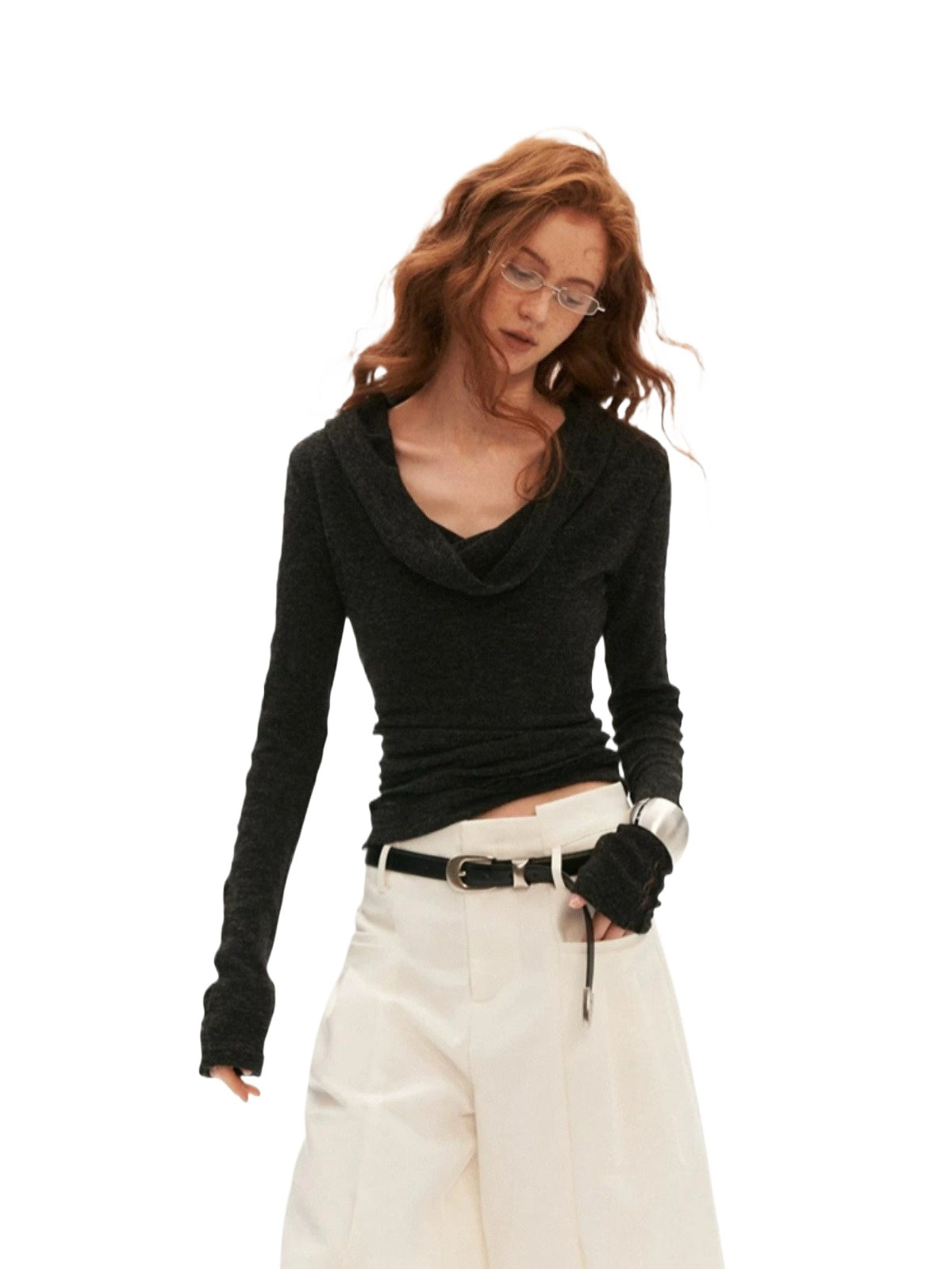 Soft Draped Off Shoulder Fitted Top