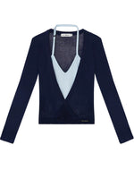 Layered Halter Knit Top