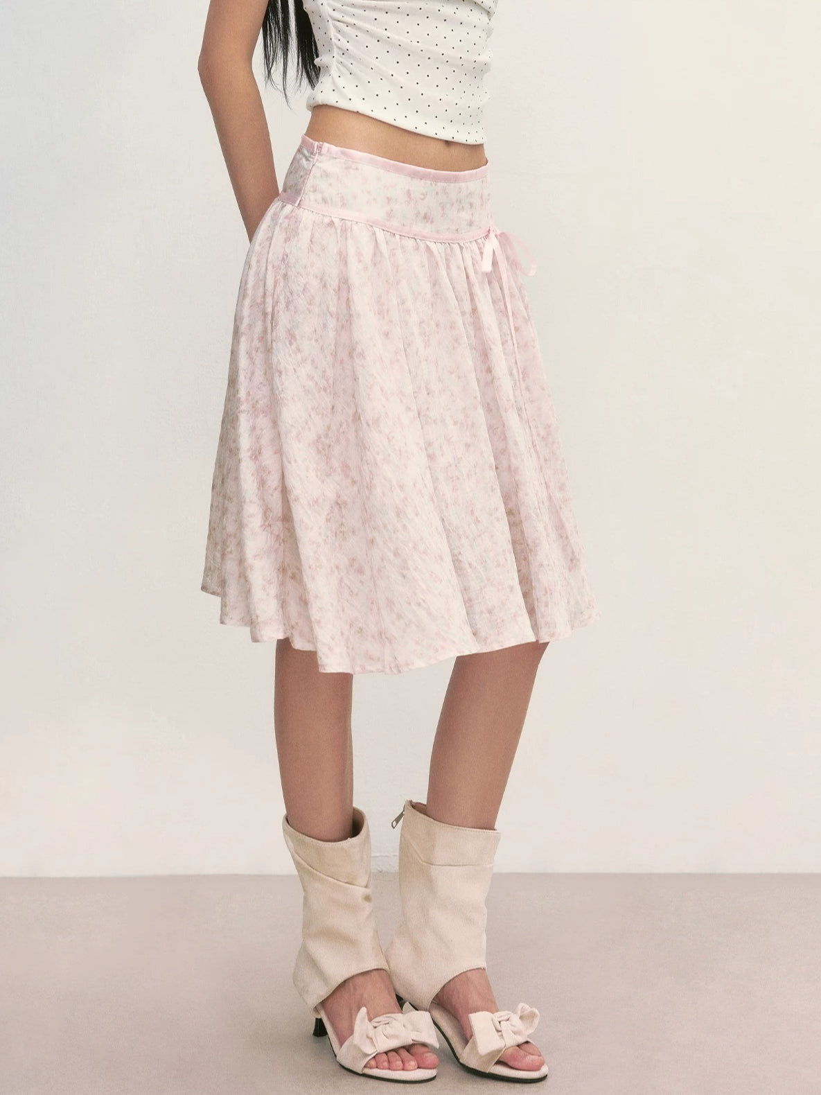 Floral A-Line Midi Skirt