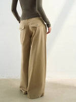 Pleated Straight-Leg Pants