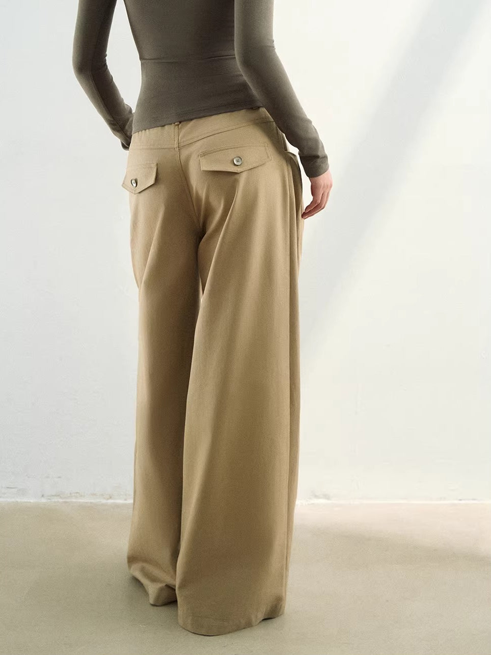 Pleated Straight-Leg Pants