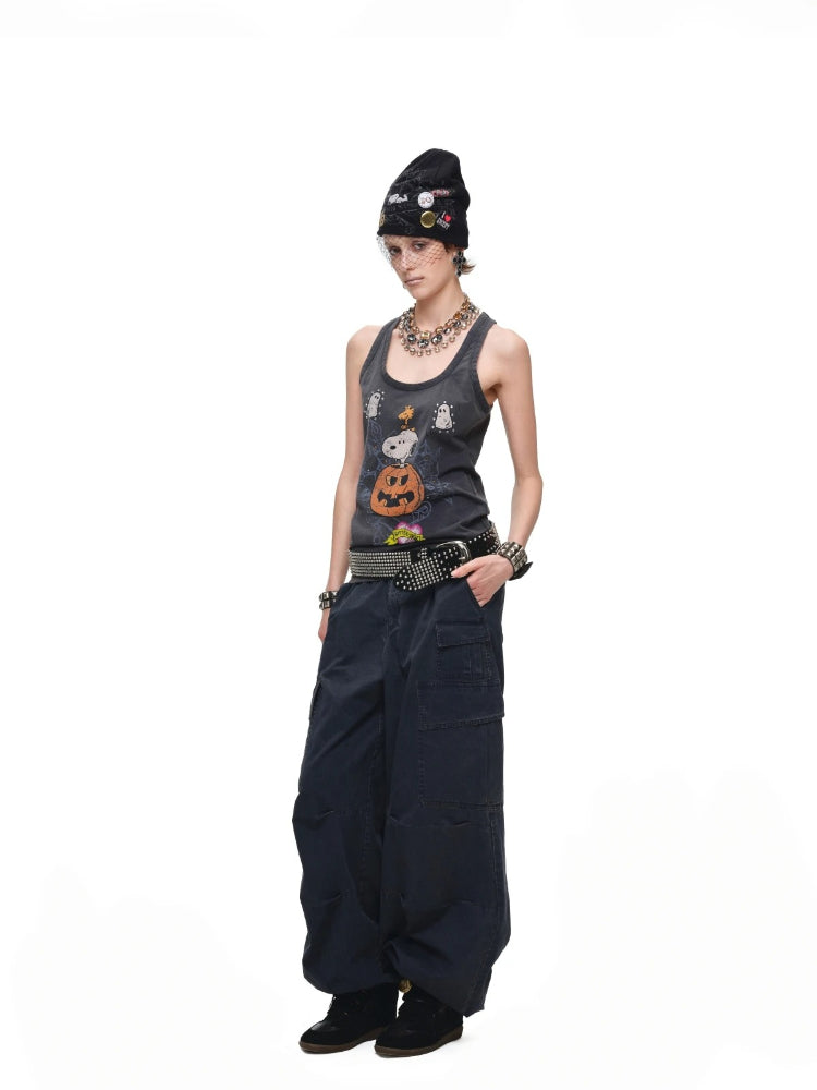 Distressed Multi-Pocket Cargo Pants