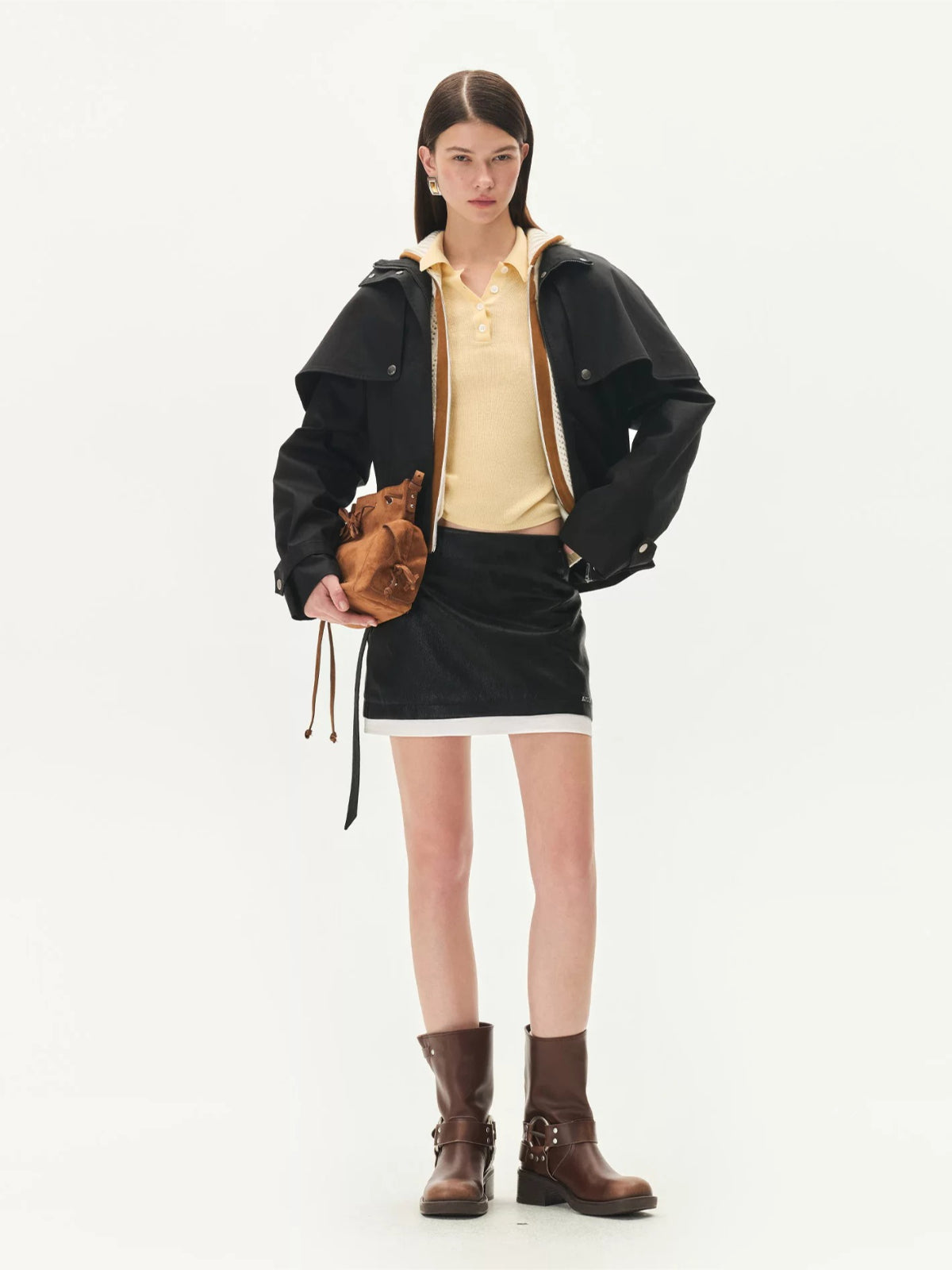 Textured Shearling Knit Hoodie