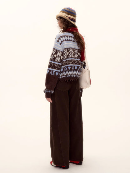 Belted Contrast Stitch Denim Pants