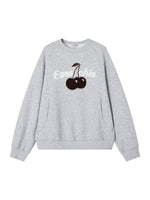 Relaxed Cherry Letter Hoodie