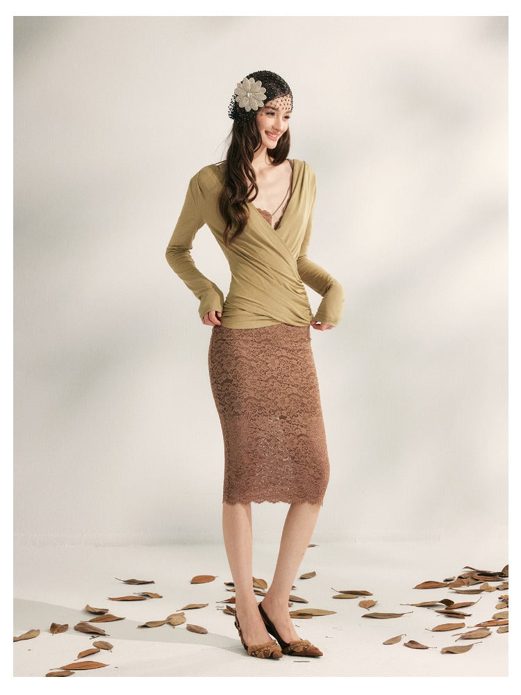 Embroidered Lace Fishtail Dress