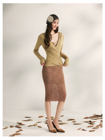 Embroidered Lace Fishtail Dress