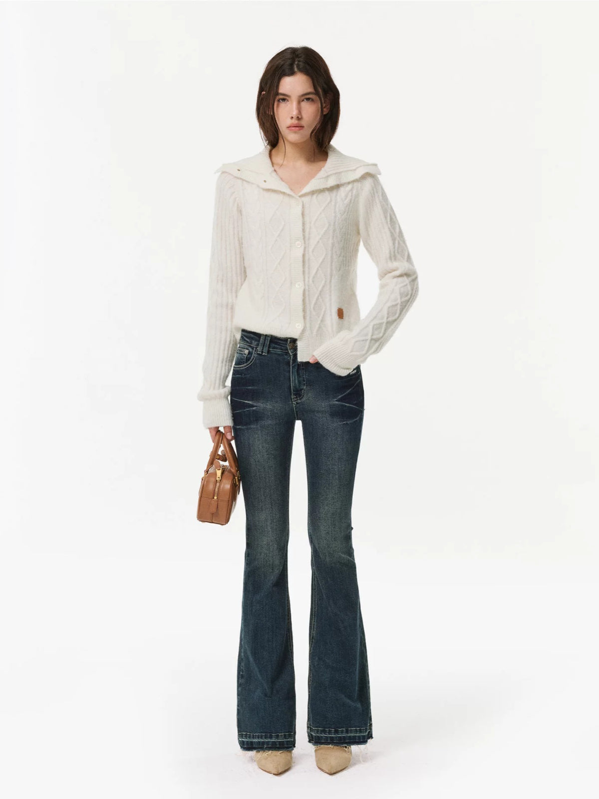 Frost Knit Cable Cardigan Sweater