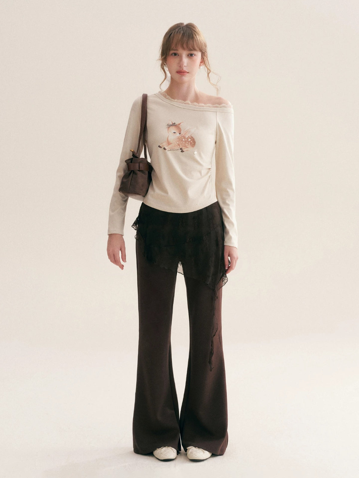 Lace Print Cotton Top