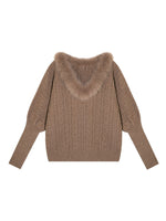 V-Neck Cable Knit Sweater