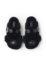 Teddy Wool-Like Buckle Slippers