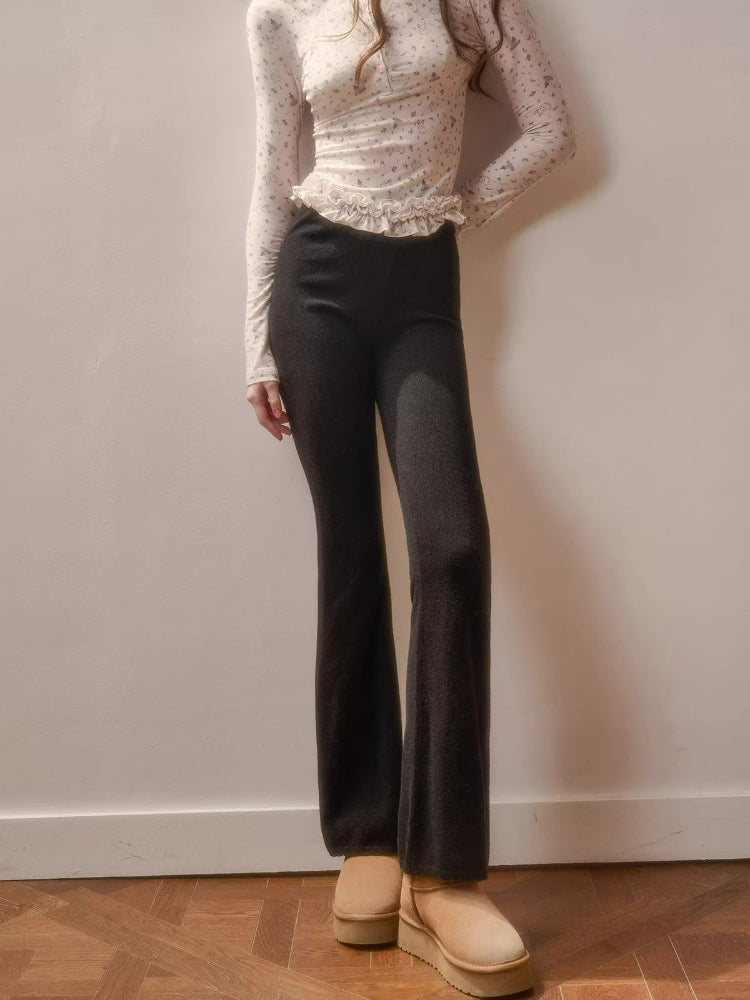 Bow Strap Knit Cami Lace &amp; Pants Set