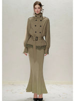 Lace Detail Trench Coat