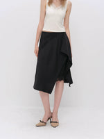 Asymmetric Satin Skirt