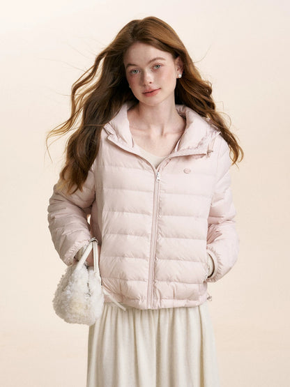 Hooded Ribbed Down Jacket