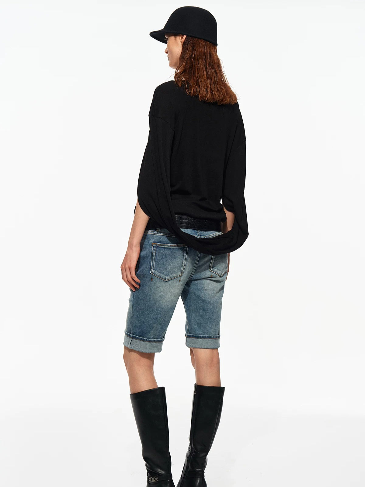 Washed Denim Shorts