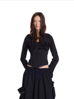 Layered Ruffle Puff Sleeve Shirt
