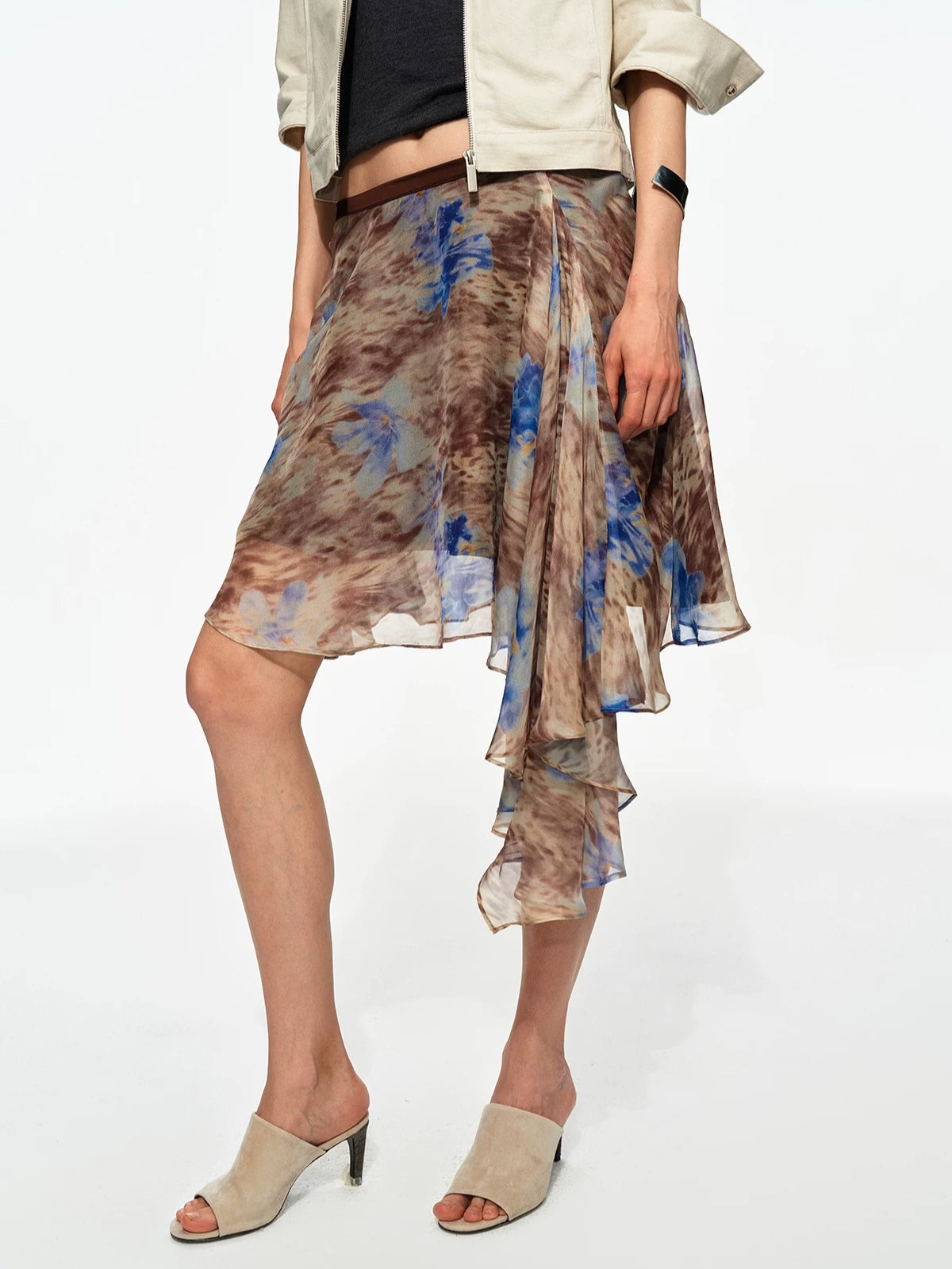 Leopard Chiffon Skirt
