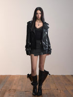 Asymmetric Hem Wool Blend Skirt