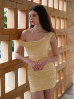 Off-Shoulder Cowl Neck Elegant Mini Dress