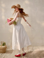 Fountain Embroidered White Dress