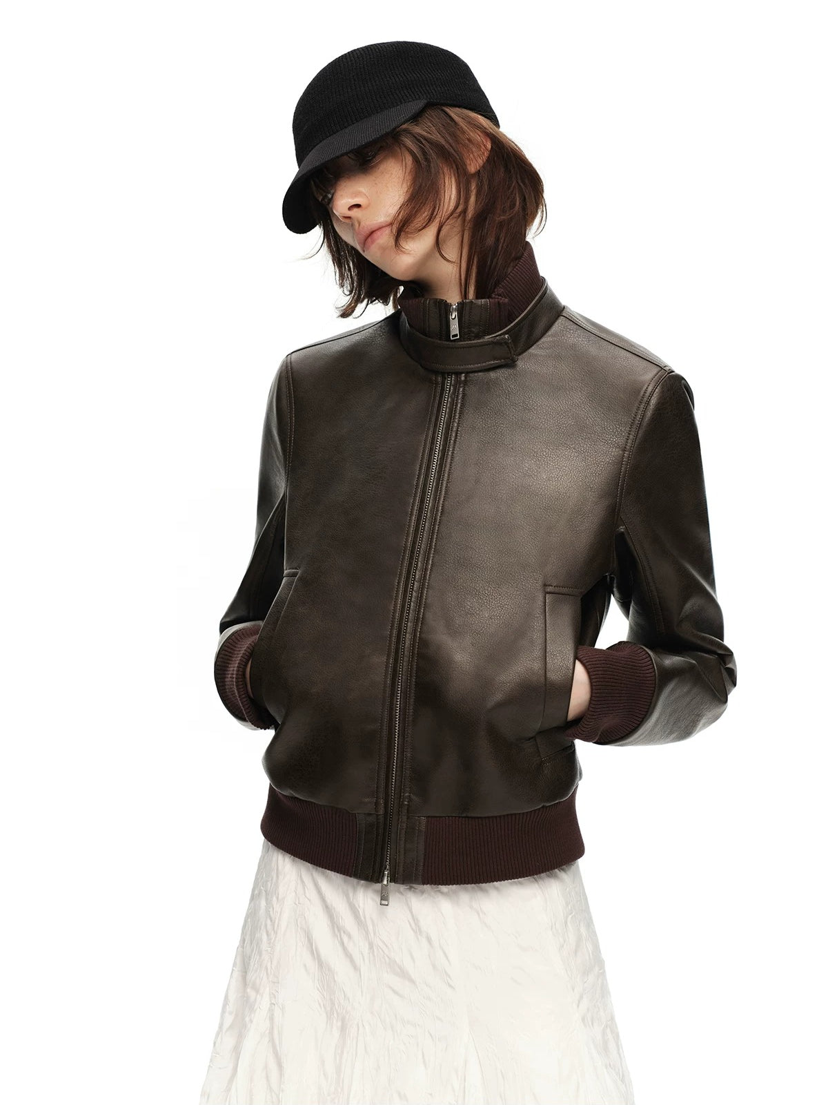 Matte PU Biker Jacket