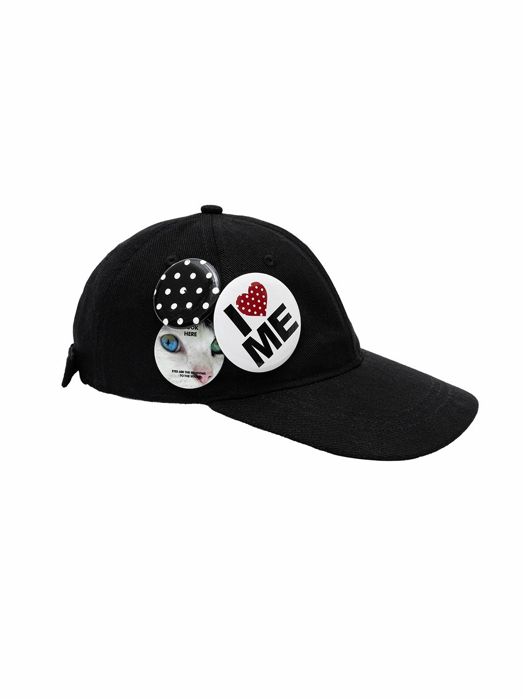 Badge Polka Dot Canvas Baseball Cap