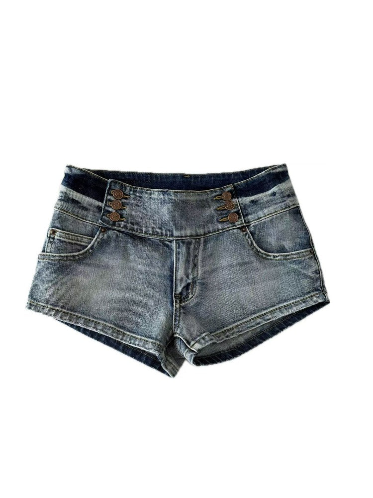 Low Rise Denim Shorts