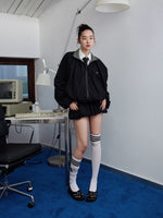 Patchwork Utility Hooded Jacket & Skirt Set